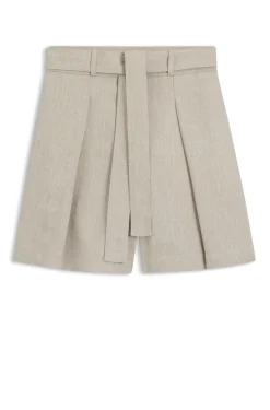 Relaxed-Fit Culotte aus Leinen-Mix mit Fischgrät-Webstruktur