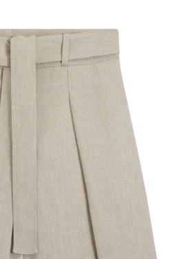 Relaxed-Fit Culotte aus Leinen-Mix mit Fischgrät-Webstruktur