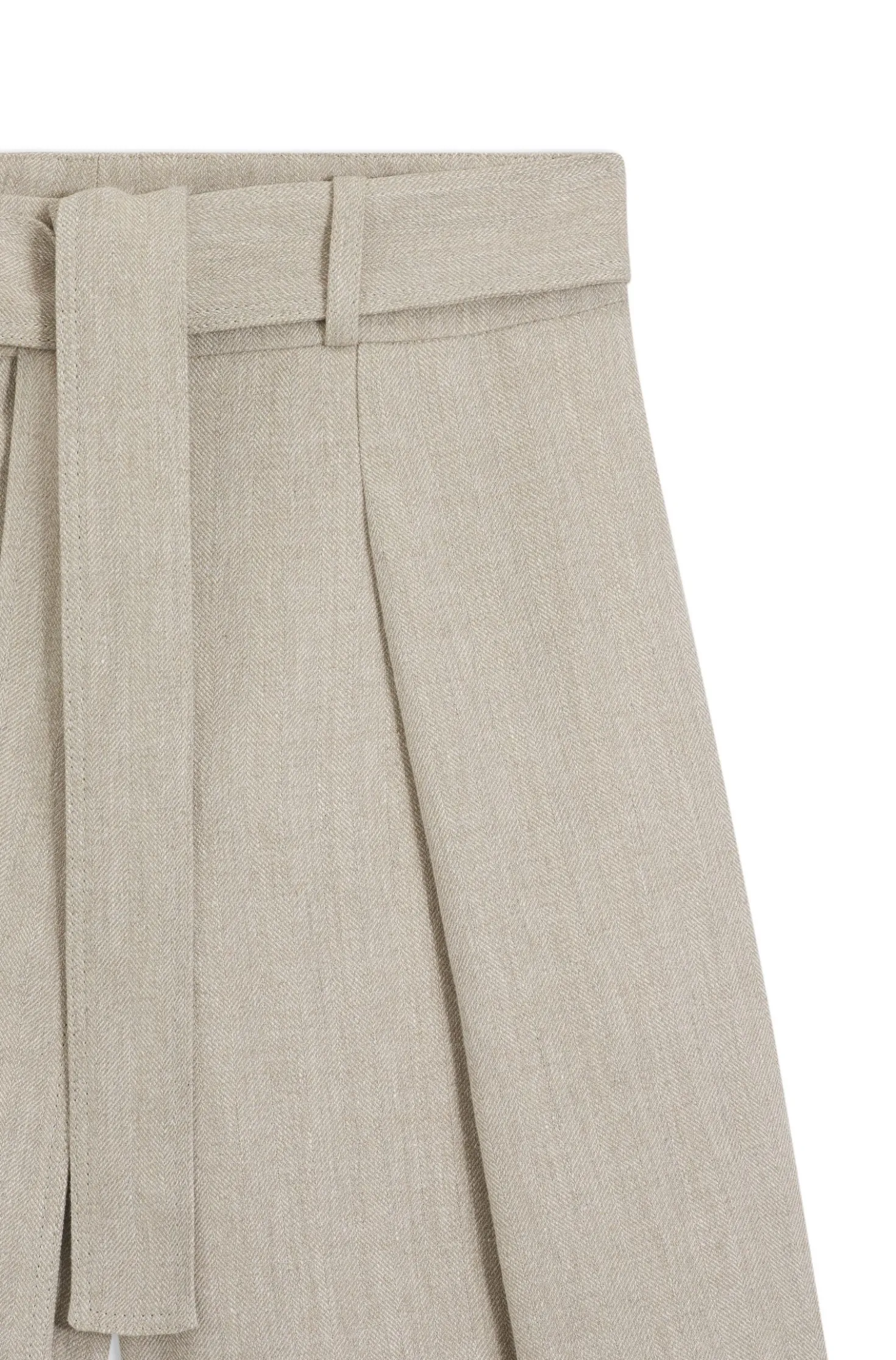 Relaxed-Fit Culotte aus Leinen-Mix mit Fischgrät-Webstruktur
