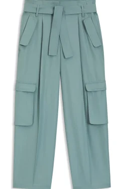 Relaxed-Fit Hose aus drapiertem Twill mit Paperbag-Bund