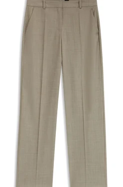 Relaxed-Fit Hose aus melierter Schurwolle mit Stretch-Anteil