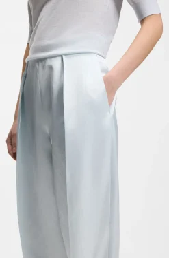 Relaxed-Fit Hose aus Satin mit Bundfalten auf der Vorderseite