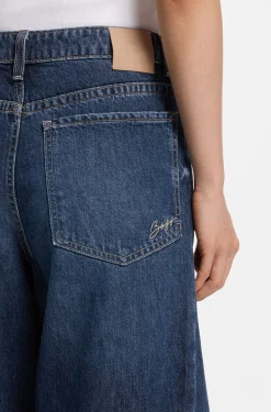 Relaxed-Fit Jeans aus blauem, festem Denim