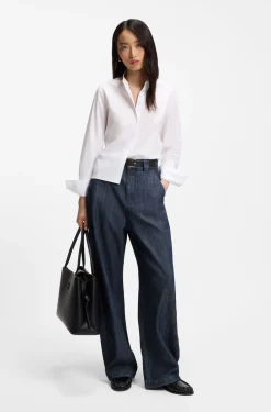 Relaxed-Fit Jeans aus offen gewebtem Baumwollgewebe mit Struktur