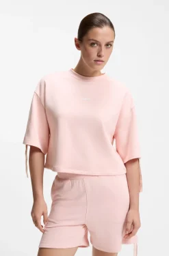 Relaxed-Fit T-Shirt mit gerafften Ärmeln