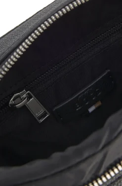 Reporter-Tasche aus genarbtem Kunstleder mit Signature-Stripe-Details