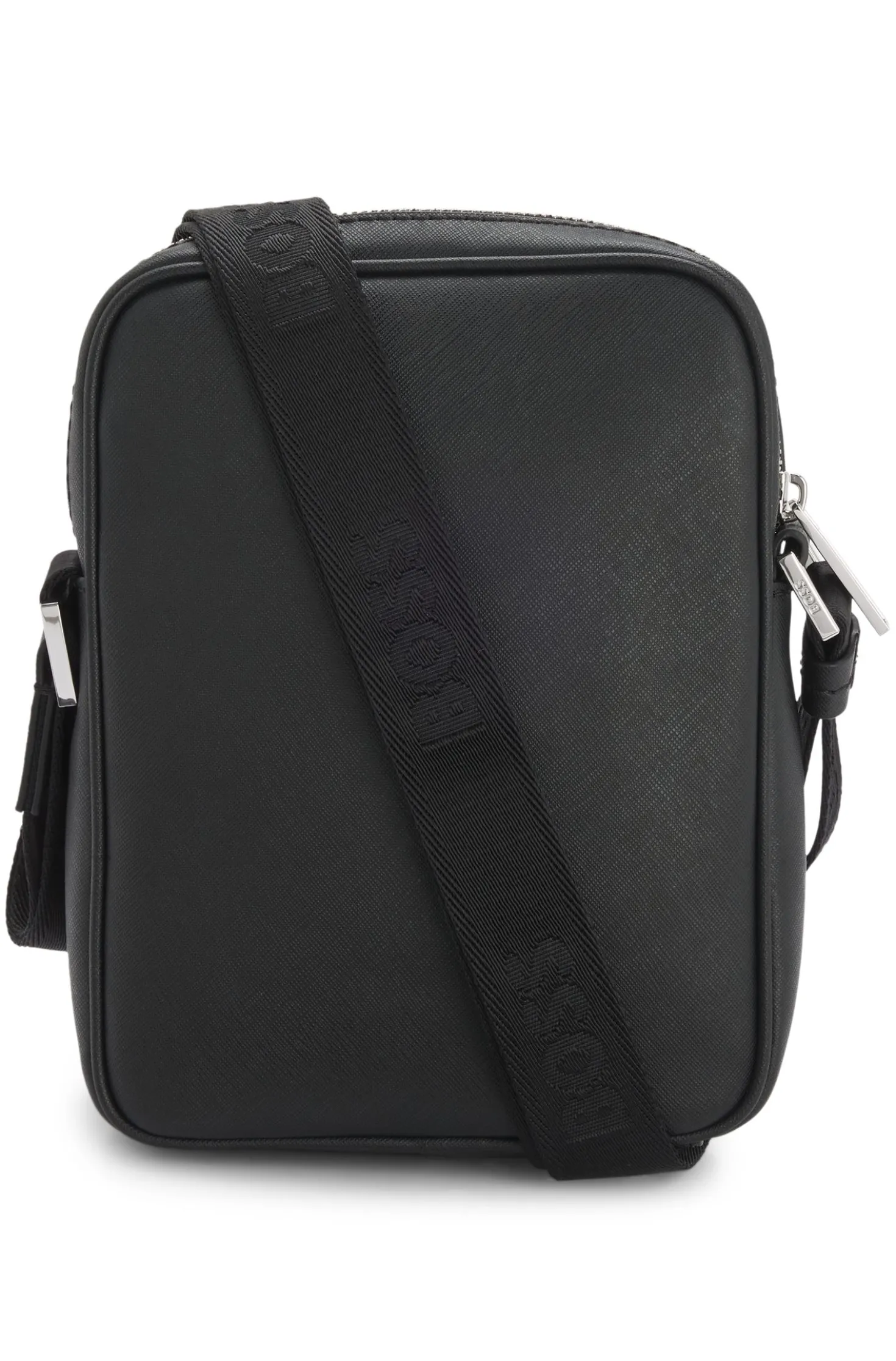 Reporter-Tasche aus recyceltem Leder mit verstellbarem Logo-Riemen
