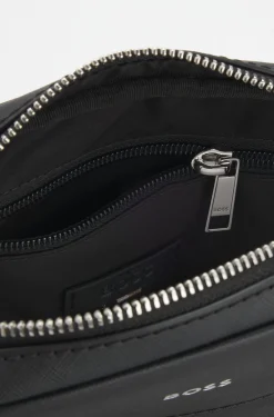 Reporter-Tasche aus recyceltem Leder mit verstellbarem Logo-Riemen