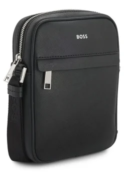 Reporter-Tasche aus recyceltem Leder mit verstellbarem Logo-Riemen