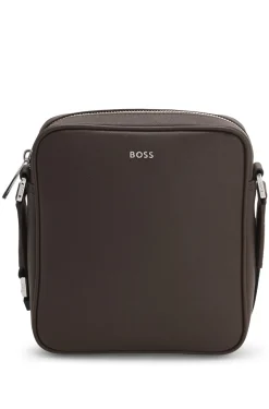 Reporter-Tasche mit silberfarbenem Logo-Schriftzug