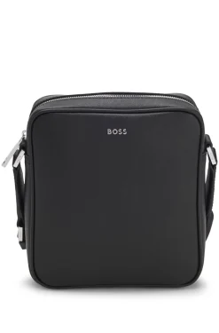 Reporter-Tasche mit silberfarbenem Logo-Schriftzug