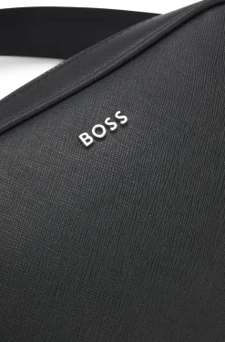 Reporter-Tasche mit silberfarbenem Logo-Schriftzug