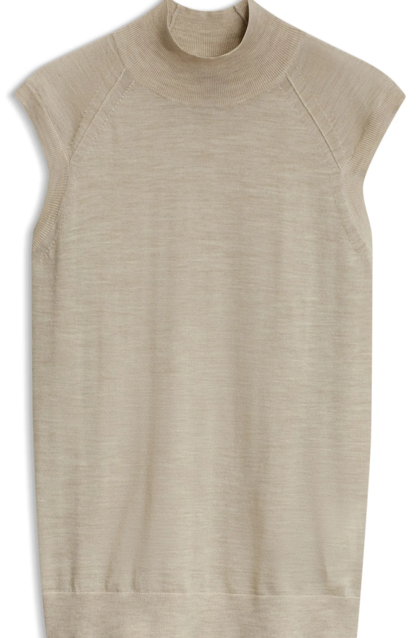 Ärmelloser Pullover aus Merinowolle mit Stehkragen