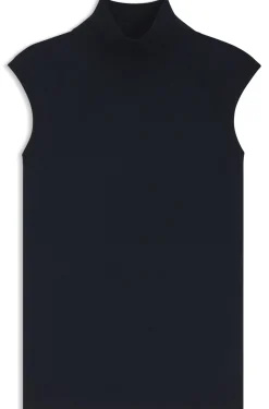 Ärmelloser Pullover aus Merinowolle mit Stehkragen