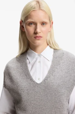 Ärmelloser Pullover aus Woll-Mix