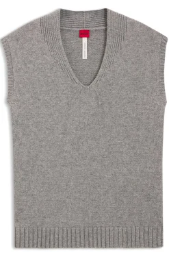 Ärmelloser Pullover aus Woll-Mix