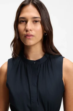 Ärmelloses Kleid aus Baumwoll-Popeline