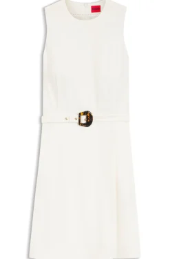 Ärmelloses Kleid mit Gürtel mit Schließe