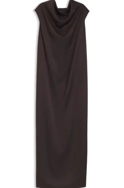 Ärmelloses Maxikleid aus Sable-Satin