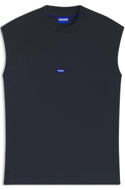 Ärmelloses T-Shirt aus Baumwolle mit Logo-Patch