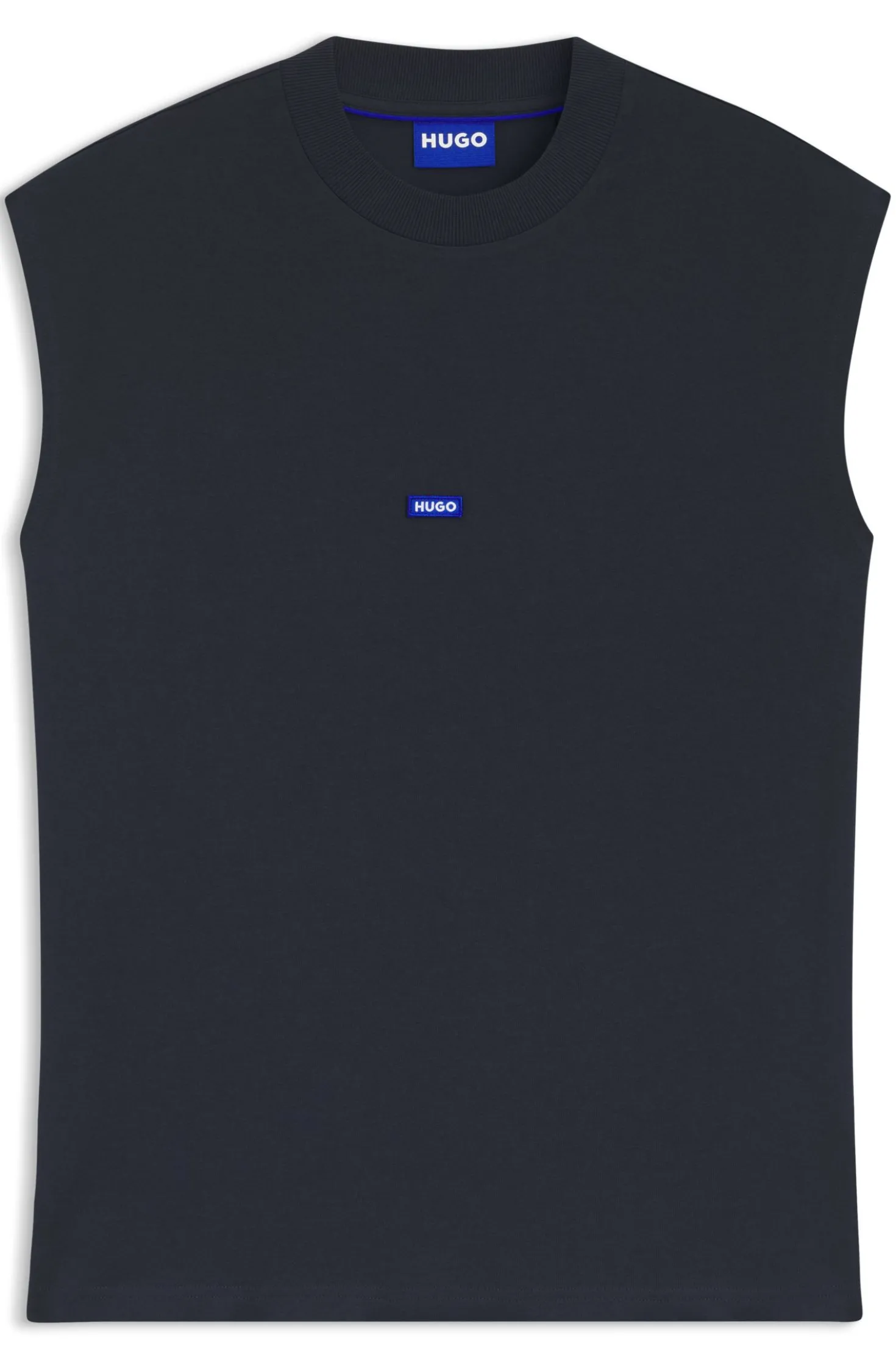 Ärmelloses T-Shirt aus Baumwolle mit Logo-Patch