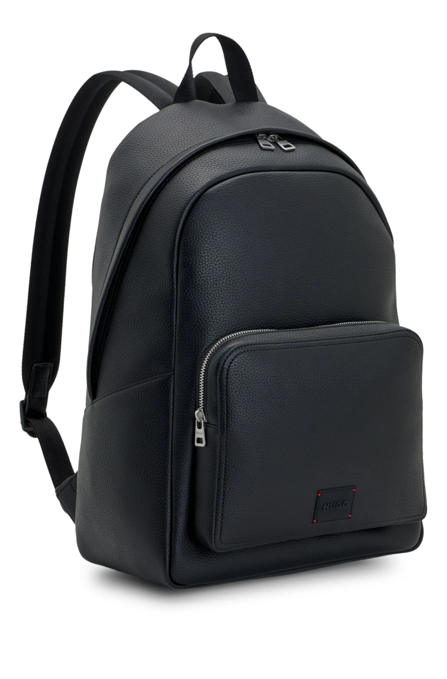 Rucksack aus Kunstleder mit geprägtem Logo-Patch