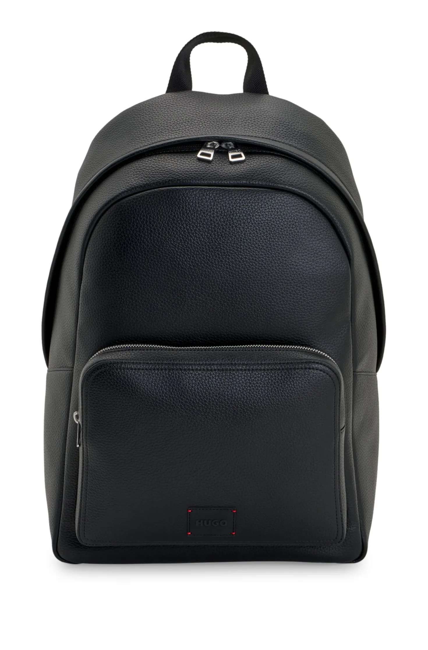 Rucksack aus Kunstleder mit geprägtem Logo-Patch