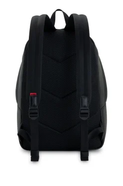 Rucksack aus Kunstleder mit geprägtem Logo-Patch