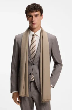 Schal aus Baumwoll-Mix mit Wolle und Monogramm-Muster