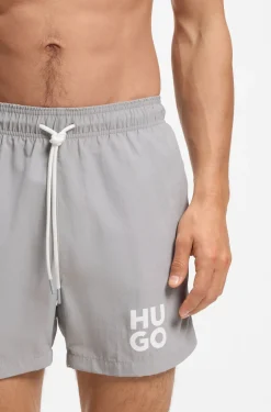 Schnell trocknende Badeshorts mit Stacked-Logo-Print
