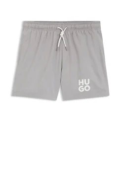 Schnell trocknende Badeshorts mit Stacked-Logo-Print