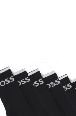 Sechserpack kurze Socken aus geripptem Baumwoll-Mix