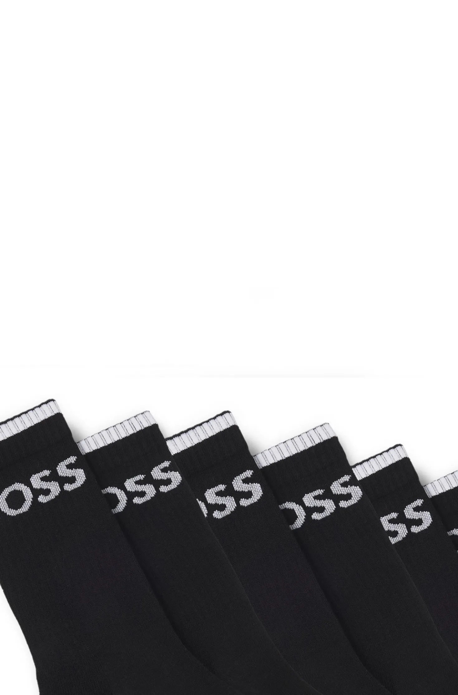 Sechserpack kurze Socken aus geripptem Baumwoll-Mix