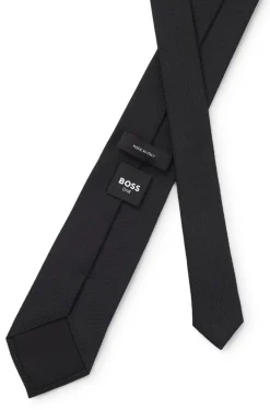 Seidenkrawatte mit unifarbener Webstruktur