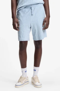 Shorts aus Baumwoll-Frottee mit Leopard-Jacquard