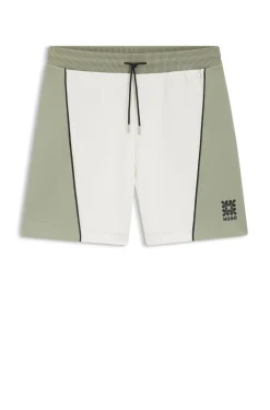 Shorts aus Baumwoll-Mix mit gesticktem Logo-Artwork