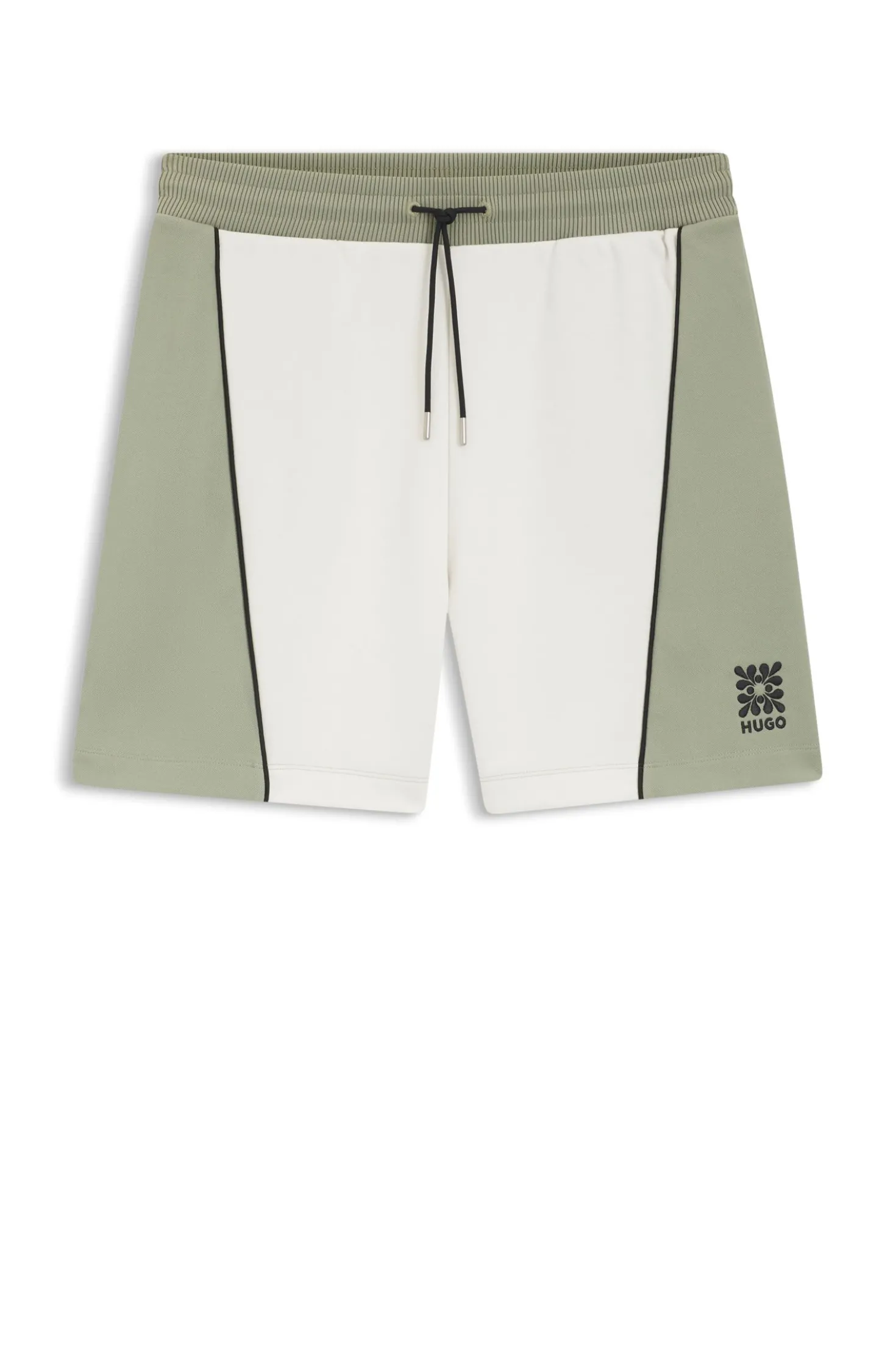 Shorts aus Baumwoll-Mix mit gesticktem Logo-Artwork