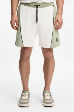 Shorts aus Baumwoll-Mix mit gesticktem Logo-Artwork
