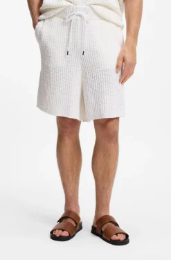 Shorts aus Baumwoll-Mix mit Rippstrick