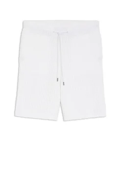 Shorts aus Baumwoll-Mix mit Rippstrick
