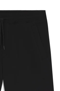 Shorts aus Baumwoll-Terry mit rotem Logo-Label
