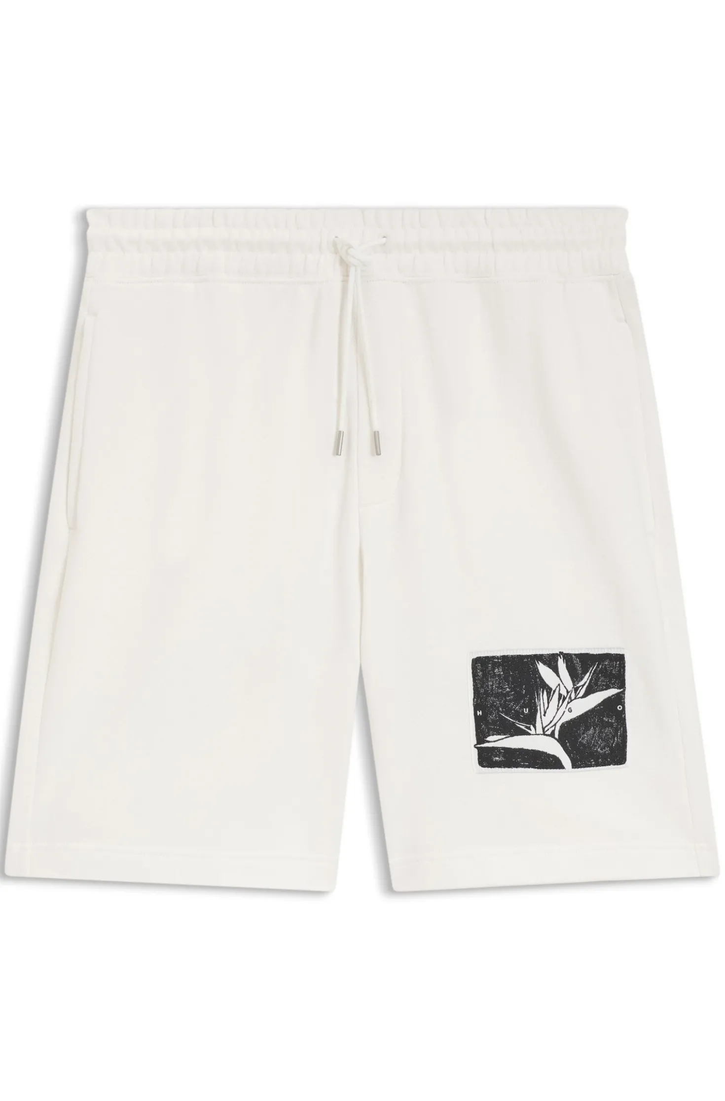 Shorts aus Baumwoll-Terry mit Artwork-Patch