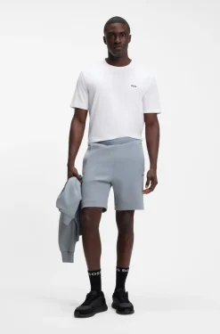 Shorts aus Piqué-Jersey im Baumwoll-Mix mit Logo-Stickerei