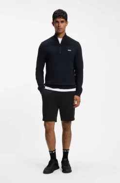 Shorts aus Piqué-Jersey im Baumwoll-Mix mit Logo-Stickerei