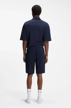 Shorts aus Stretch-Baumwolle mit Logo-Tape