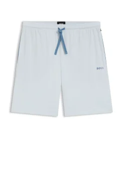 Shorts aus Stretch-Baumwolle mit Logo-Stickerei