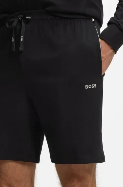 Shorts aus Stretch-Baumwolle mit Logo-Stickerei