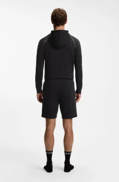Shorts aus Stretch-Baumwolle mit Logo-Stickerei