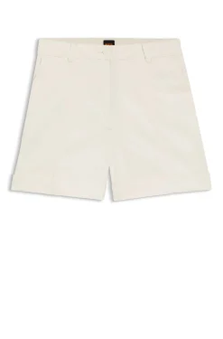 Shorts aus Stretch-Baumwolle mit umgeschlagenen Säumen