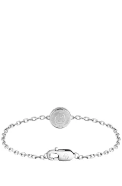 Silberfarbenes Armband mit Double-B-Monogramm-Medaillon